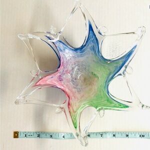 Vintage Murano Art Glass-Colorful hand blown in Italy starfish bowl.